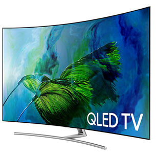 Samsung QLED 4K UHD, 55'', central stand, silver - Curved TV