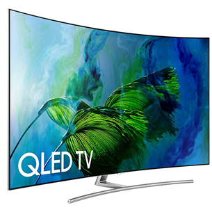 Samsung QLED 4K UHD, 55'', central stand, silver - Curved TV