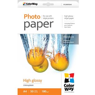 Photo paper A4, ColorWay / 180 g/m2, 50 pages