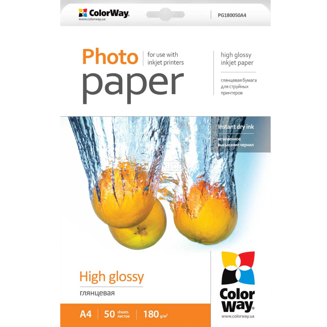 Fotopapīrs A4, ColorWay / 180g/m2, 50lpp
