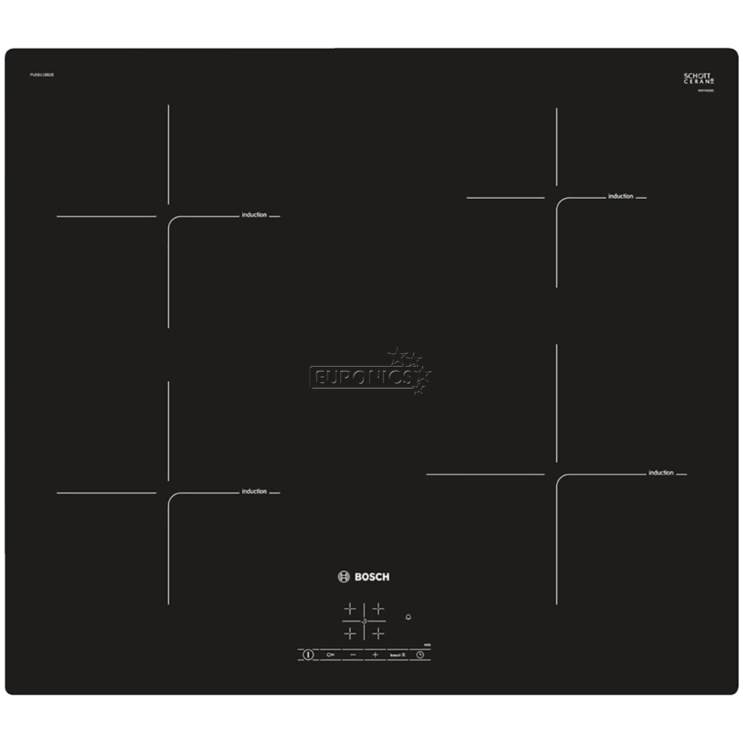 Bosch, platums 59.2 cm, melna - Iebūvējama indukcijas plīts virsma