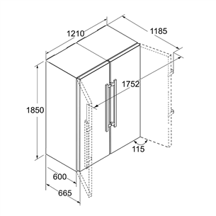 Refrigerator Side-by-Side Premium BioFresh NoFrost, Liebherr (185 cm)