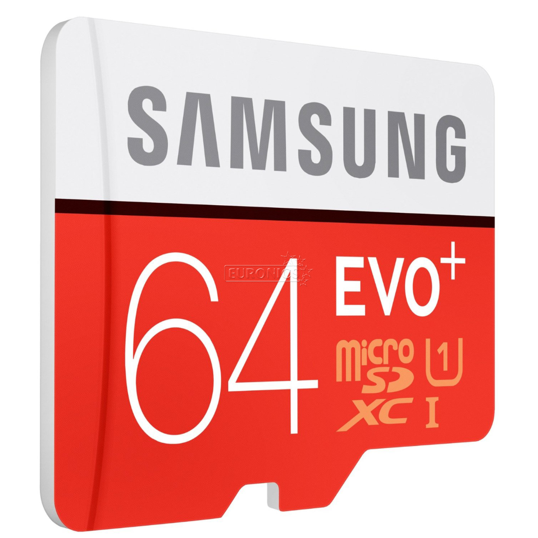 Atmiņas karte Micro SDXC EVO+, Samsung (64 GB) + adapteris