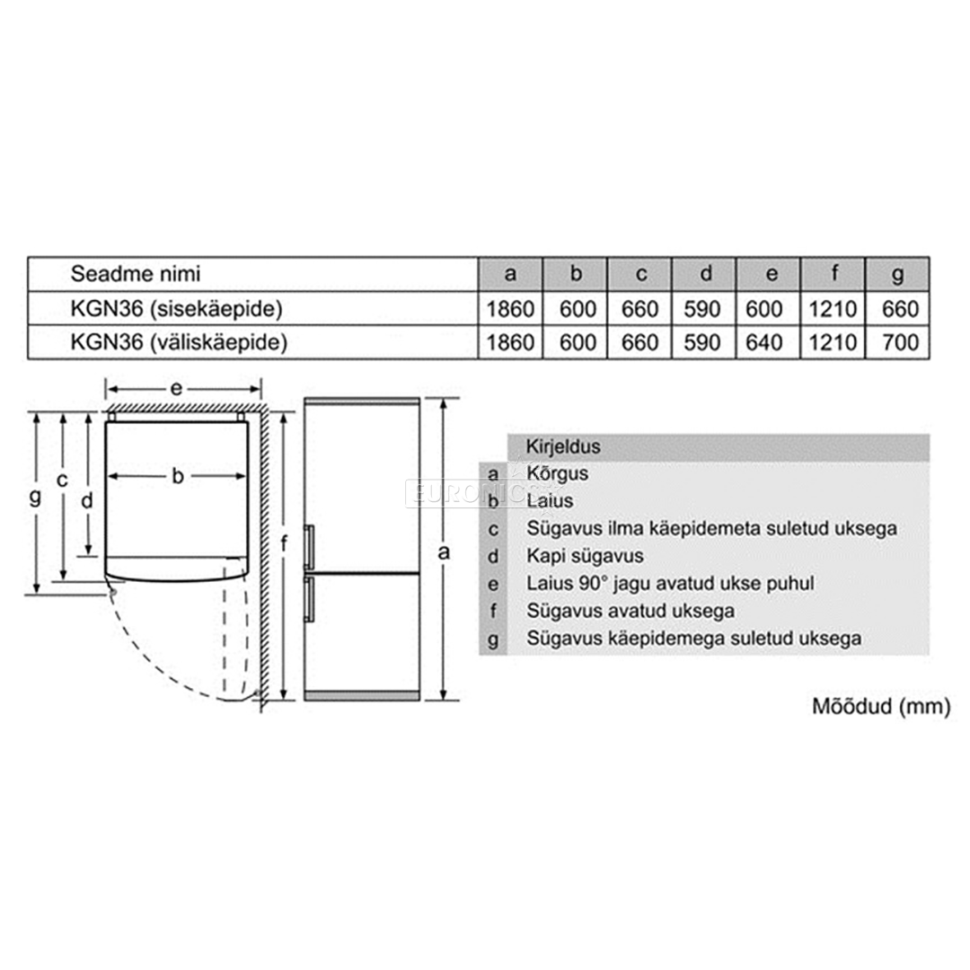 Refrigerator Bosch (186 cm)