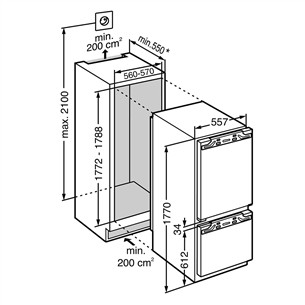 Iebūvējams ledusskapis Premium BioFresh, Liebherr (177.2 cm)