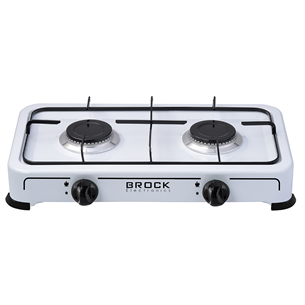 Brock, white - Gas Stove with 2 Burners GS002W