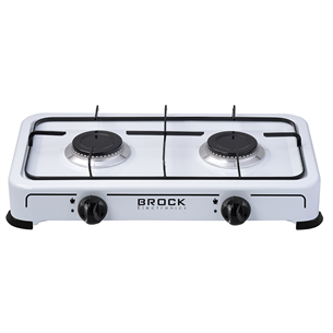 Brock, white - Gas Stove with 2 Burners