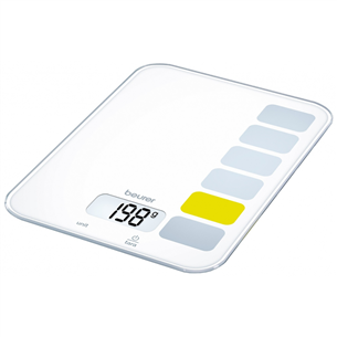 Beurer KS19, līdz 5 kg, balta/dzeltena - Digitālie virtuves svari