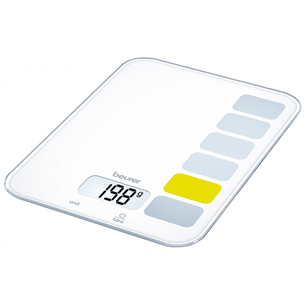 Beurer KS19, up to 5 kg, white/yellow - Digital kitchen scale