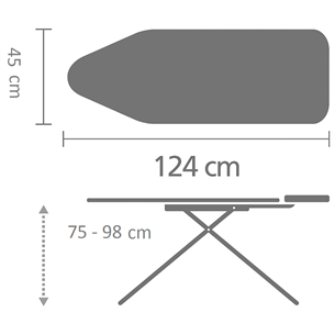 Ironing table, Brabantia / C, 124 x 45 cm