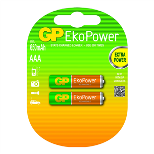 Rechargeable batteries AAA, GP / 650 mAh / 2 psc