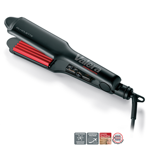 Valera Silhouette, up to 210° C, black/red - Hair crimper