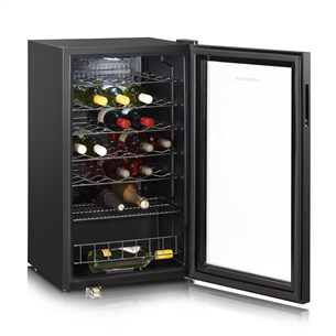 Severin, 33 bottles, height 84 cm, black - Wine Cooler