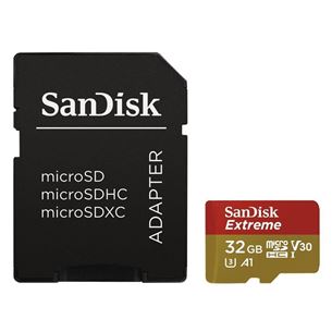 MicroSDXC Extreme memory card (32GB) with adapter, SanDisk