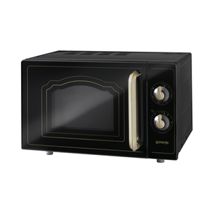 Gorenje, 20 л, 700 Вт, черный - Микроволновая печь в стиле ретро с грилем MO4250CLB