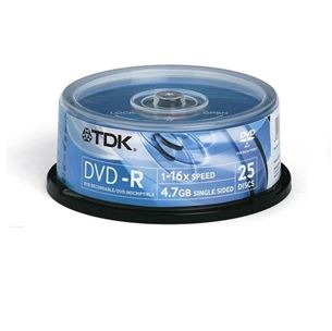 Диски DVD-R, TDK / 4,7GB / 25 шт