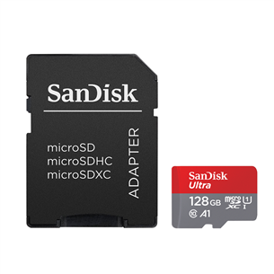 Карта памяти MicroSDXC SanDisk Ultra + адаптер (128 ГБ)