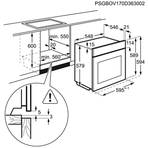 Built-in oven, AEG / capacity: 71 L