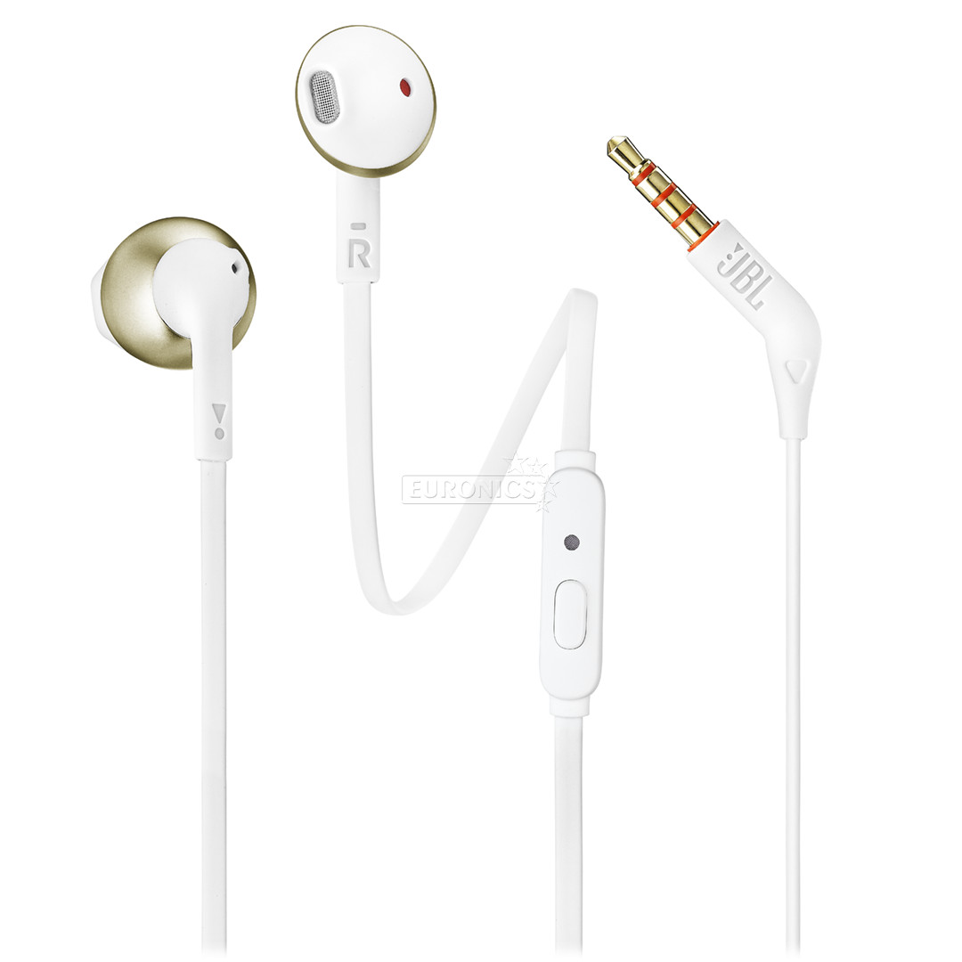 JBL Tune 205, белый/золотистый - Внутриканальные наушники