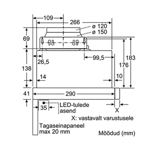 Tvaika nosūcējs Bosch / 400 m³/h