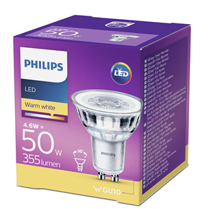 LED spuldze, Philips / GU10, 4.6W, 355 lm
