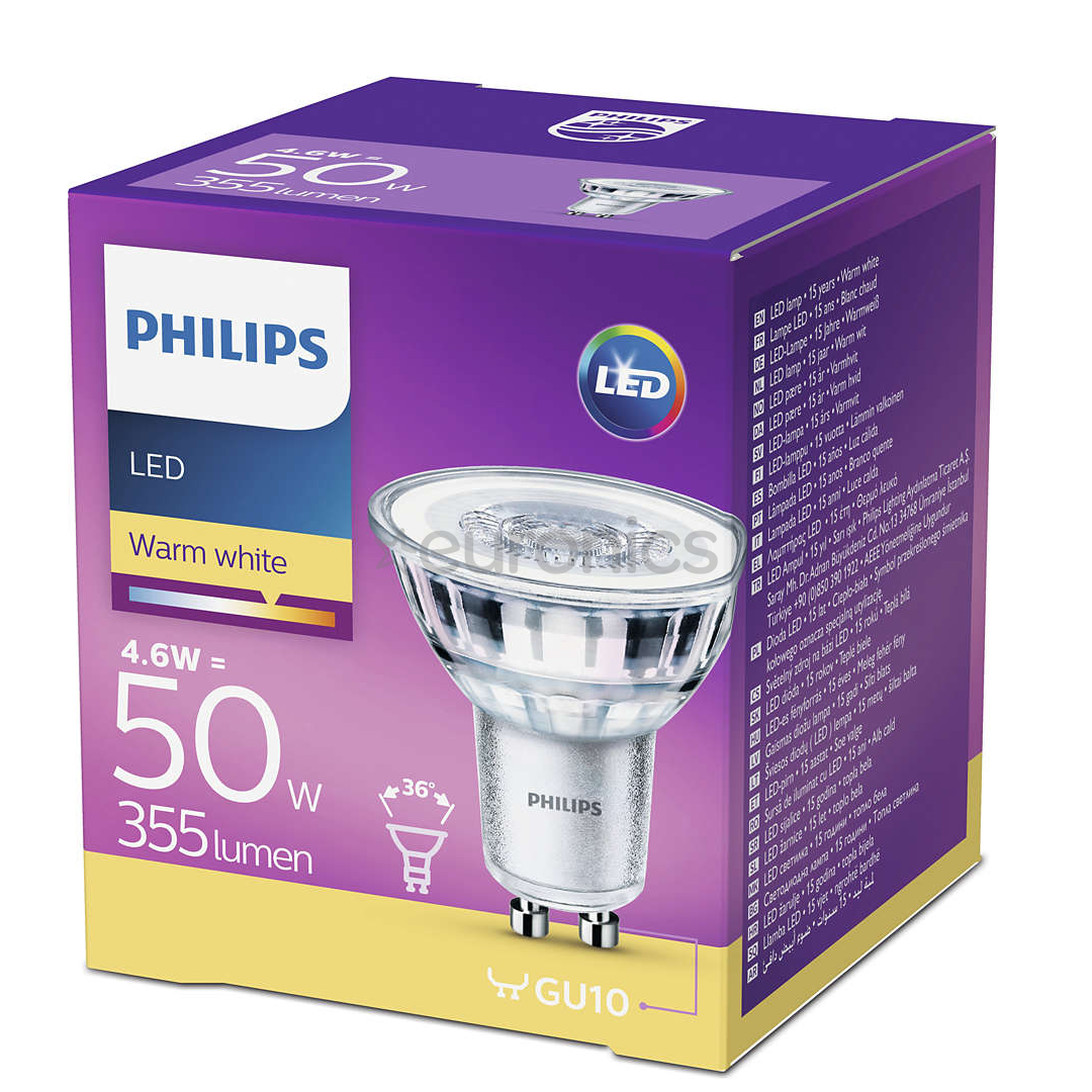LED spuldze, Philips / GU10, 4.6W, 355 lm