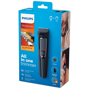 Philips Multigroom 3000 Series, 7-in-1, black - All-in-one trimmer