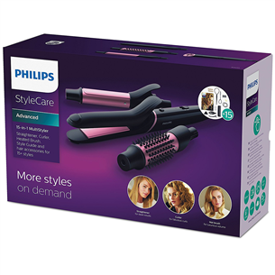 Philips StyleCare, 160-210 °C, черный/розовый - Мультистайлер
