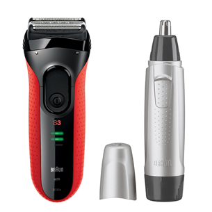 Shaver Series 3 ProSkin + nose and ear trimmer, Braun