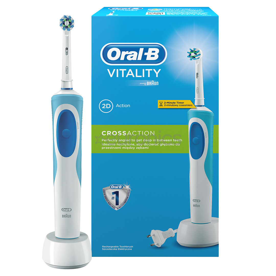 Elektriskā zobu birste Oral-B Vitality CrossAction + maiņas uzgalis, Braun