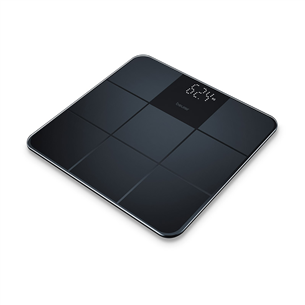 Beurer, up to 180 kg, black - Glass bathroom scale GS235