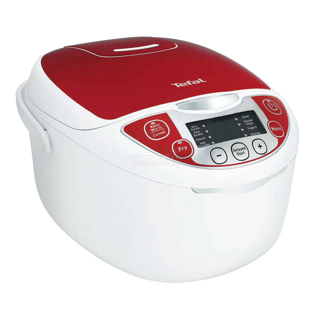 Tefal Fuzzy Logic, 5 л, 750 Вт, белый/красный - Мультиварка