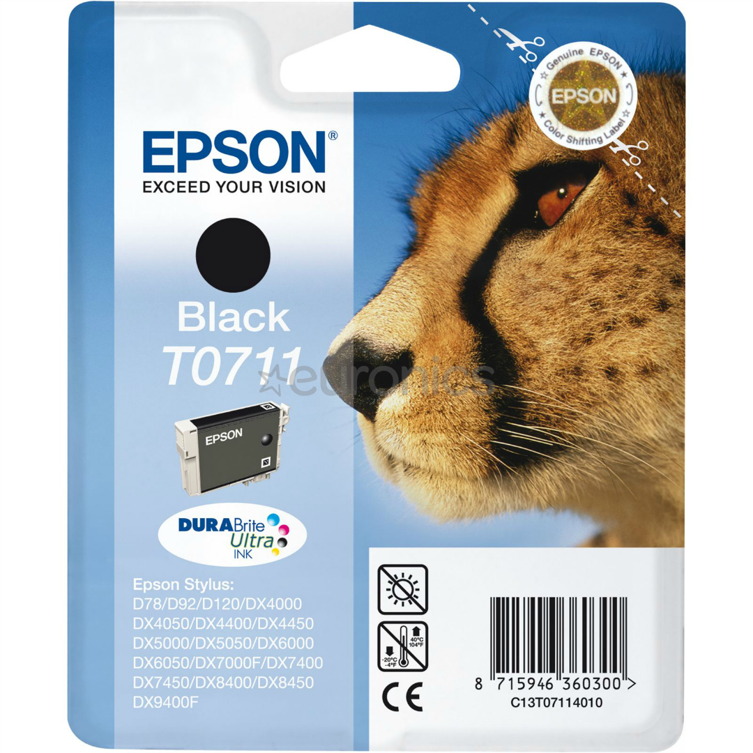 Tintes kārtridžs T0711, Epson / melna