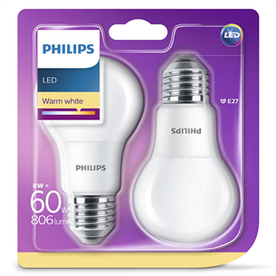 2 светодиодные лампы Philips Е27