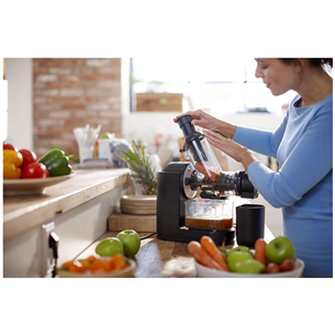 Philips Viva Collection, slow, 150 W, black/silver - Juice extractor
