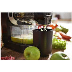 Philips Viva Collection, slow, 150 W, black/silver - Juice extractor