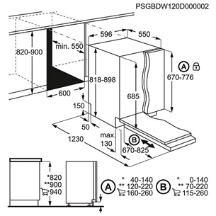 Built-in dishwasher, Electrolux / 15 place settings