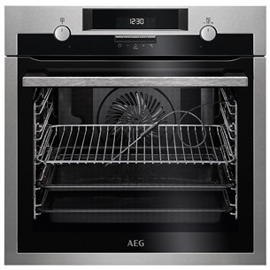 AEG, 71 L, pirolītiskā tīrīšana, melna/nerūsējošā tērauda - Iebūvējama elektriskā cepeškrāsns