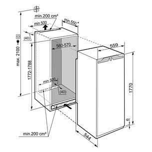Iebūvējama saldētava Comfort NoFrost, Liebherr / augstums: 178 cm