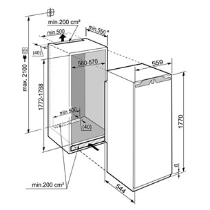 Iebūvējama saldētava Comfort NoFrost, Liebherr / augstums: 178 cm