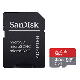 MicroSDHC memory card and adapter SanDisk Ultra (32 GB)