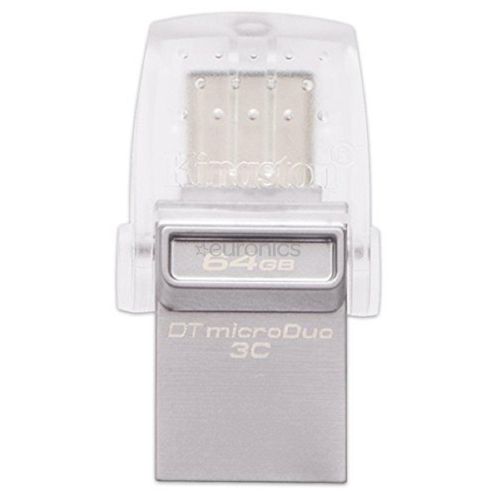 USB zibatmiņa DataTraveler microDuo 3C, Kingston / 64GB