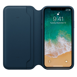 Ādas apvalks folio priekš iPhone X, Apple