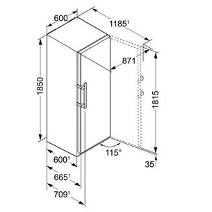 Ledusskapis Premium, Liebherr / augstums: 185 cm