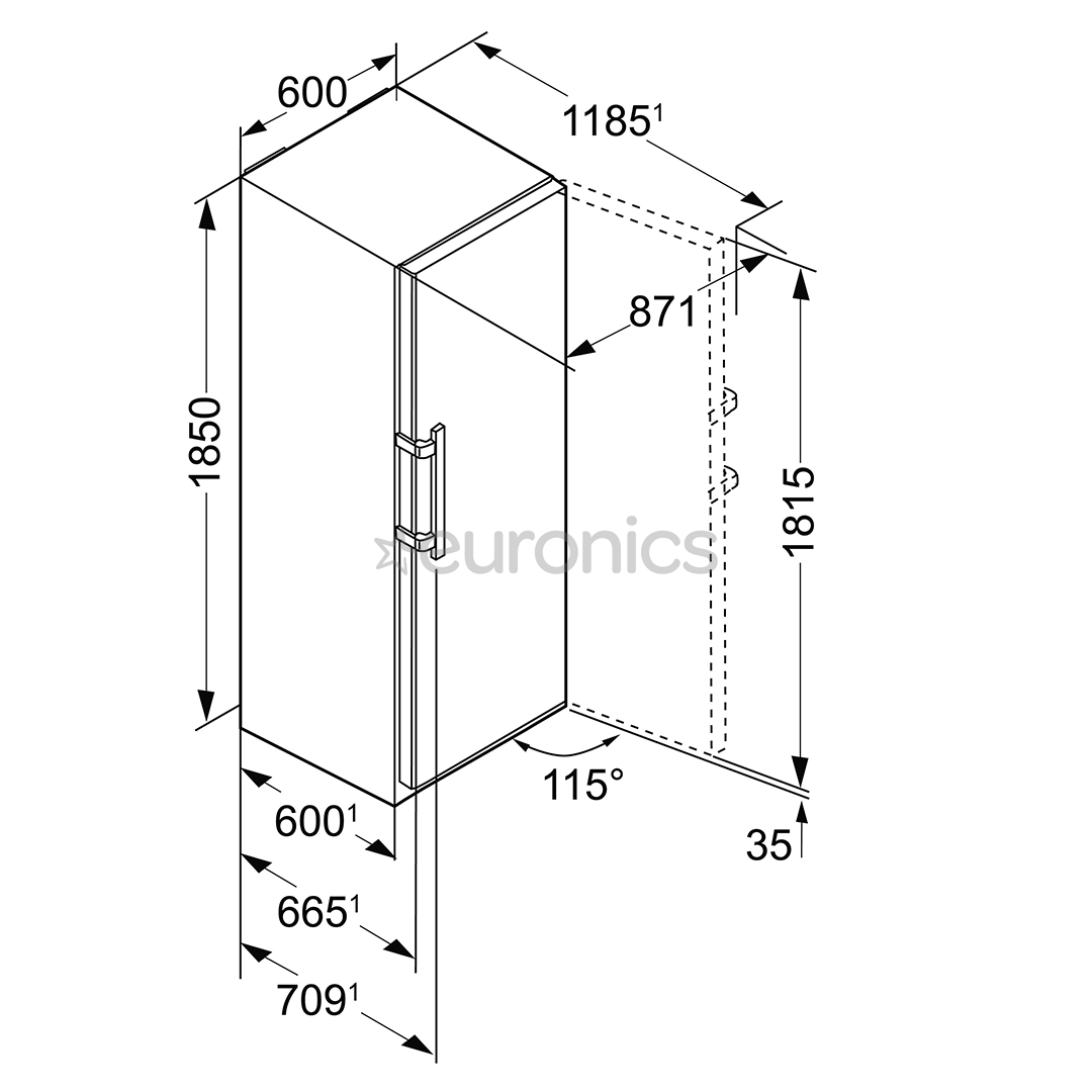 Ledusskapis Premium, Liebherr / augstums: 185 cm