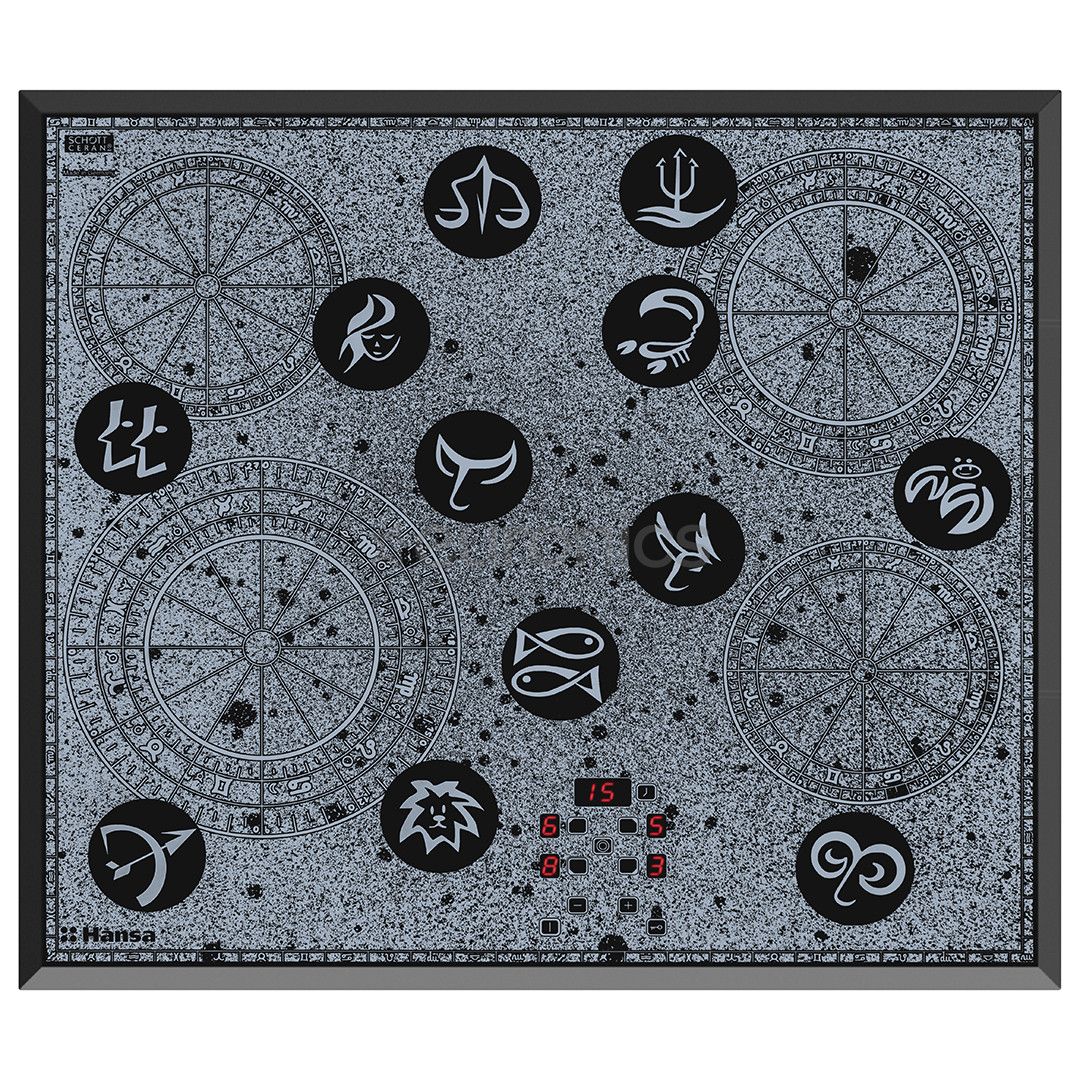 Hansa, ширина 57,5 см, с рамой, серый/черный - Интегрируемая керамическая варочная панель