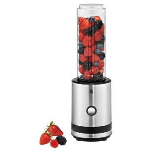 WMF KITCHENminis SmoothieToGo, 300 W, 2 x 600 ml, nerūsējošā tērauda/melna - Blenderis