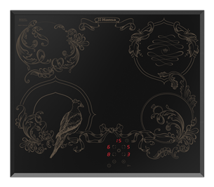 Hansa, width 57.5 cm, frame, black - Built-in Ceramic Hob