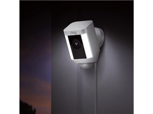 Ring Spotlight Cam Wired, 2 MP, WiFi, LAN, human detection, night vision, white - Outdoor Security Camera