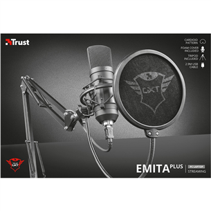 Trust Emita Plus, USB, черный - Микрофон